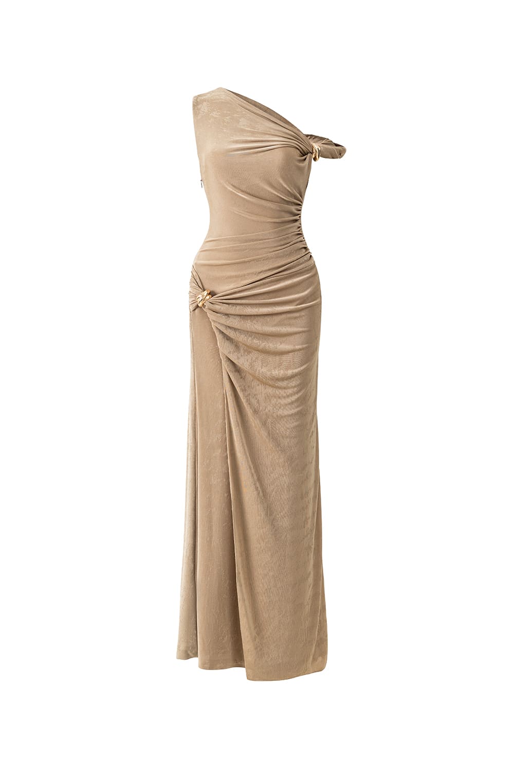 SATIN SHEATH GATHERED COCKTAIL DRESS
