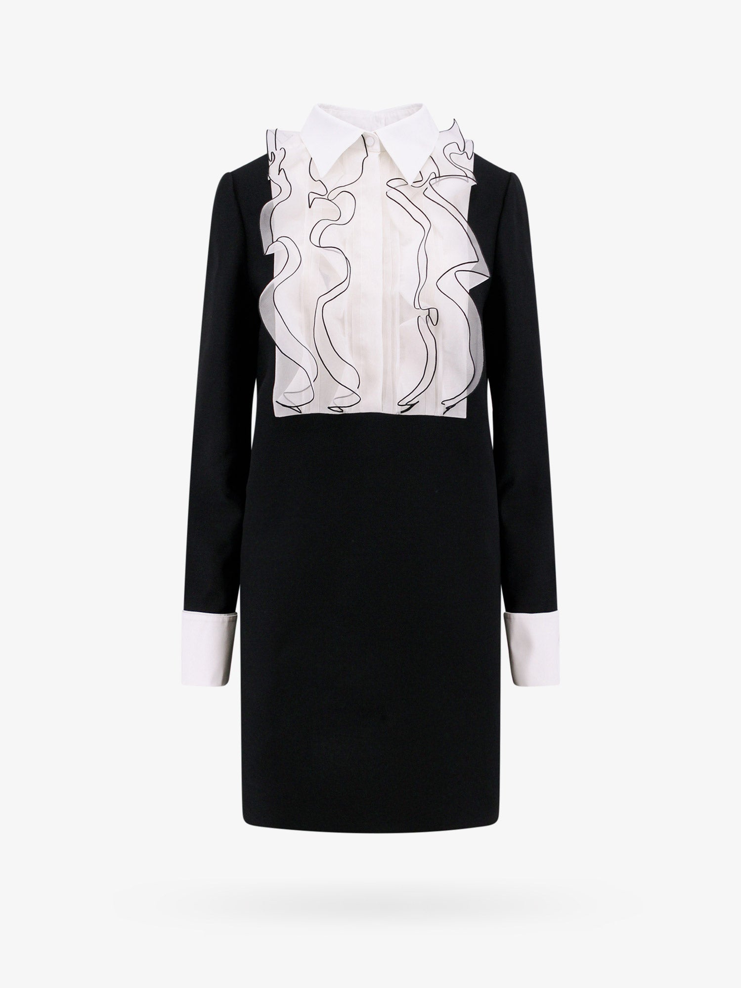 TWO-TONE RUFFLE MINI DRESS FOR PARTY