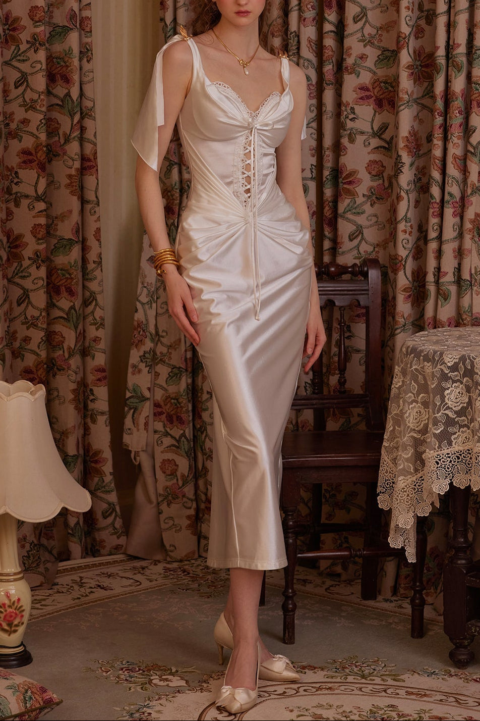03081636_05 SATIN CORSET MINI DRESS WHITE WEDDING