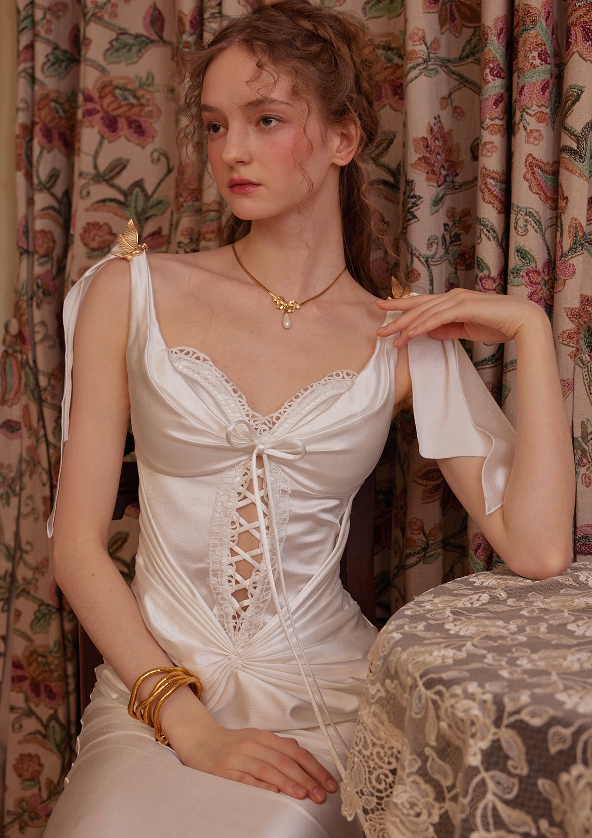 SATIN CORSET MINI DRESS WHITE WEDDING