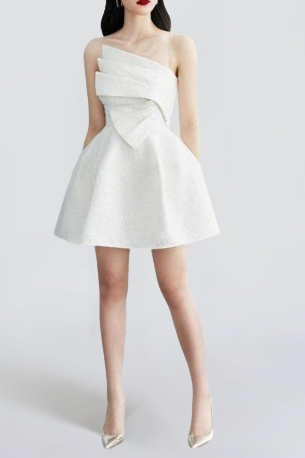 STRAPY WHITE MINI DRESS, EVENING BODYCON