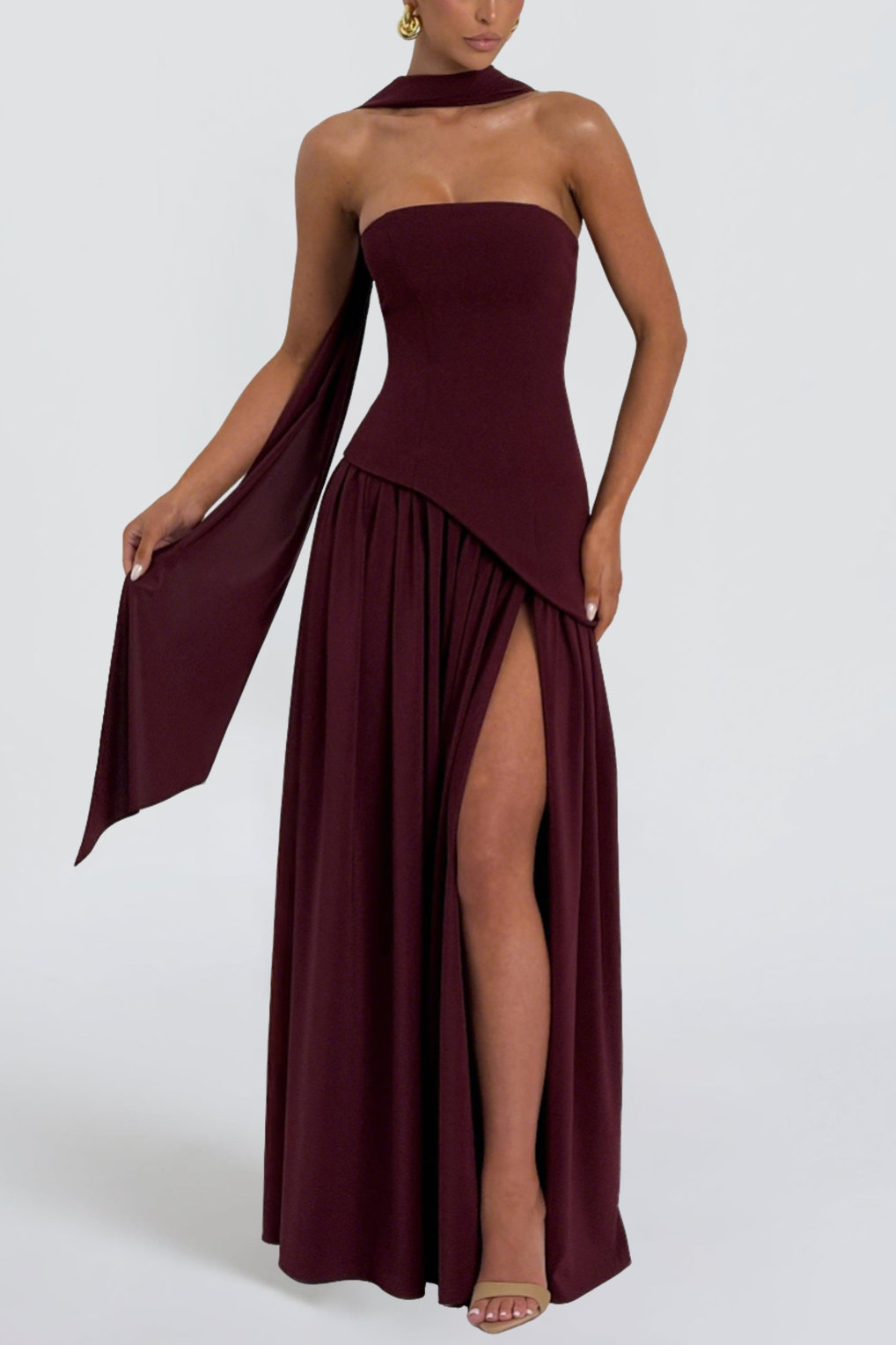 MALIYAH MAXI DRESS - CHERRY LACQUER