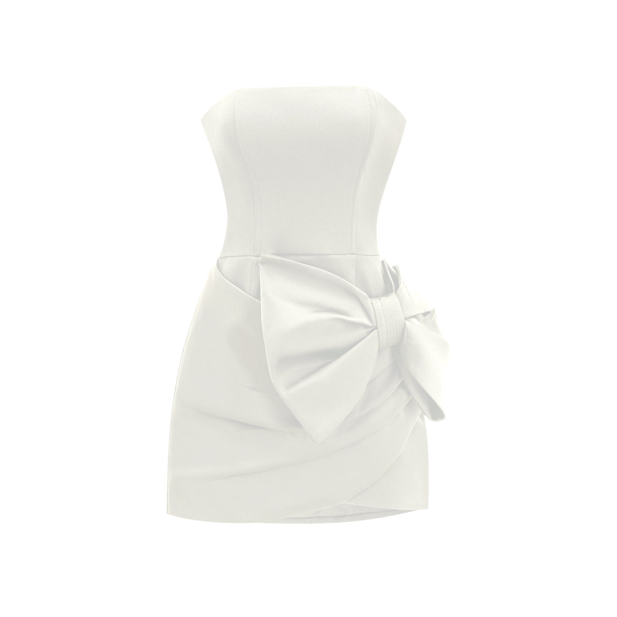 LANETTA ASYMMETRIC BOWKNOT DRESS