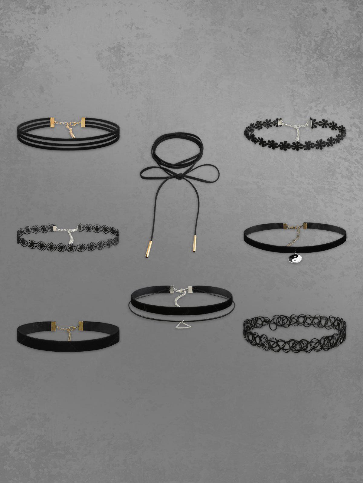 8 PIECES CHOKER NECKLACE SET