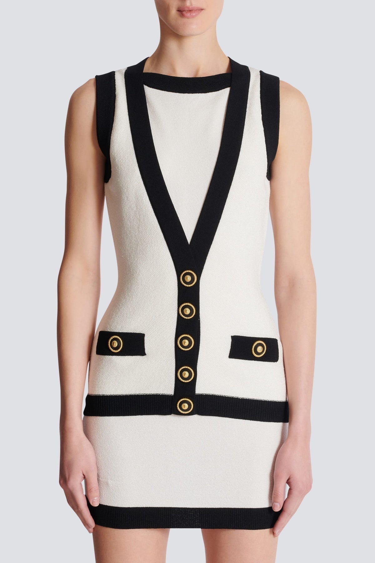 ALIPHINE TWO-TONE MINI BANDAGE DRESS