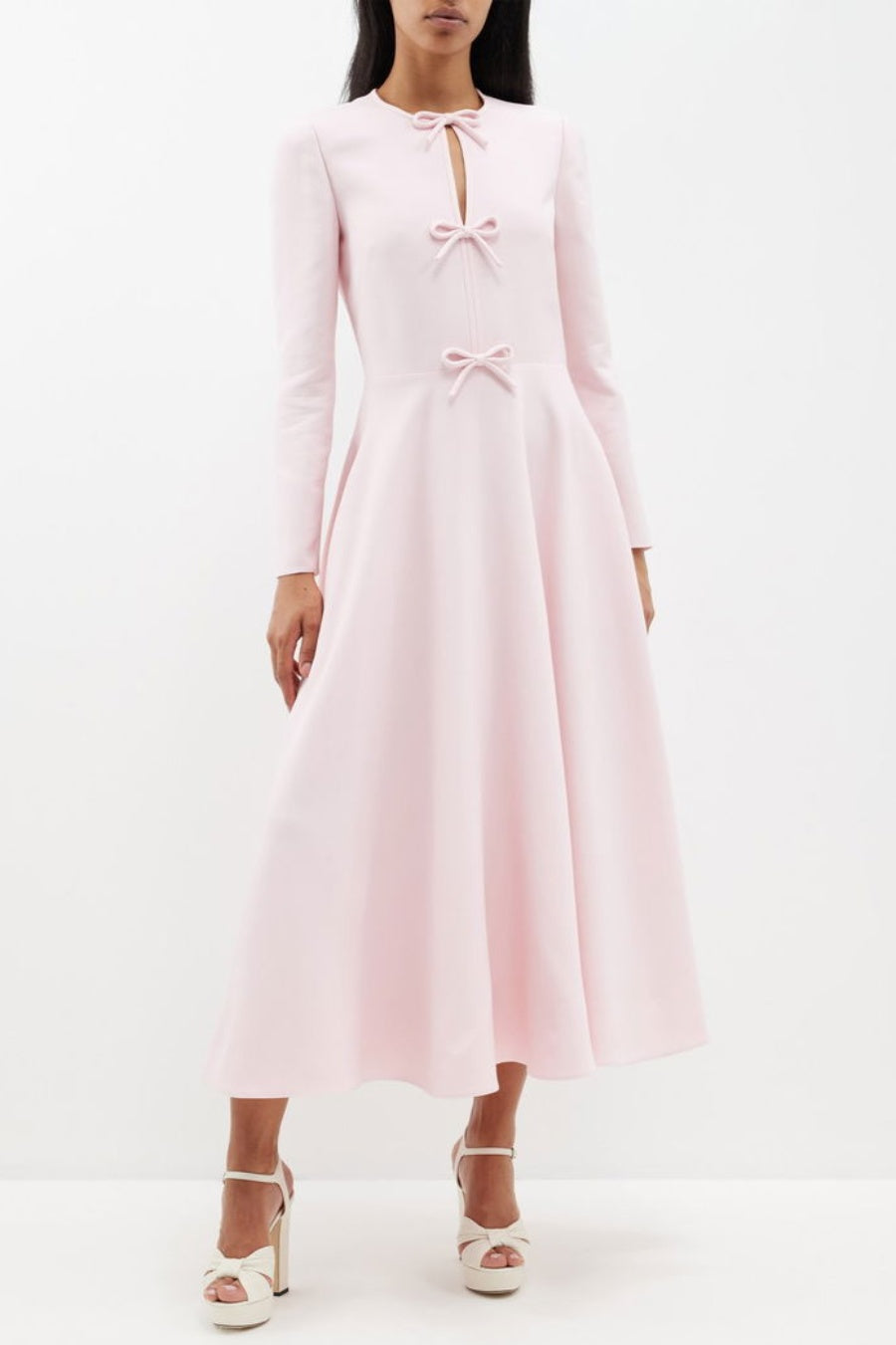 ALVAIA BOW LONG SLEEVE MAXI DRESS