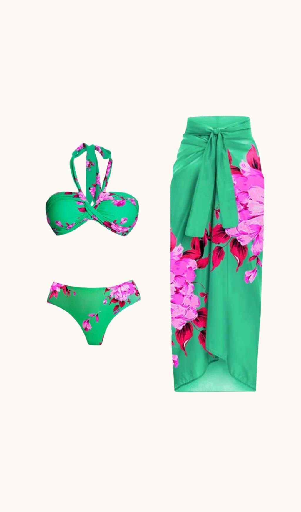 AUNIKA HALTERNECK BIKINI THREE PIECE SET
