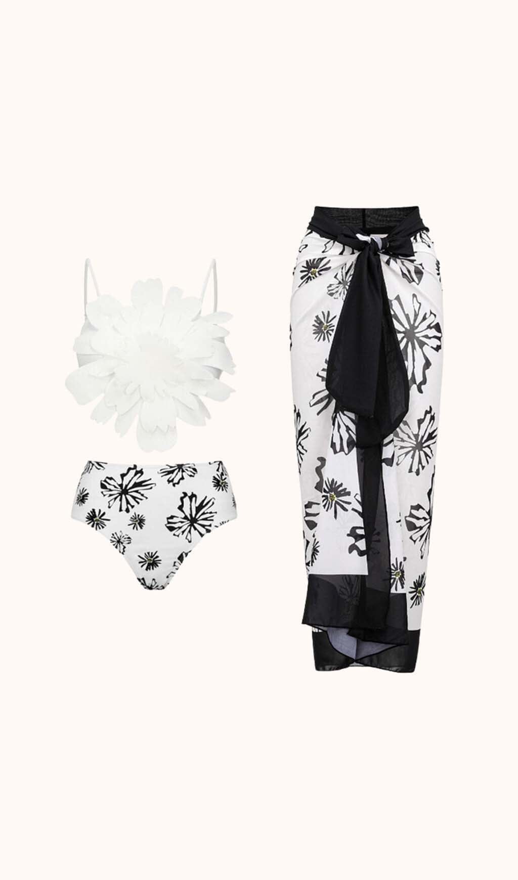 AUREA FLOWER SWIMWEAR THREE PIECE SET