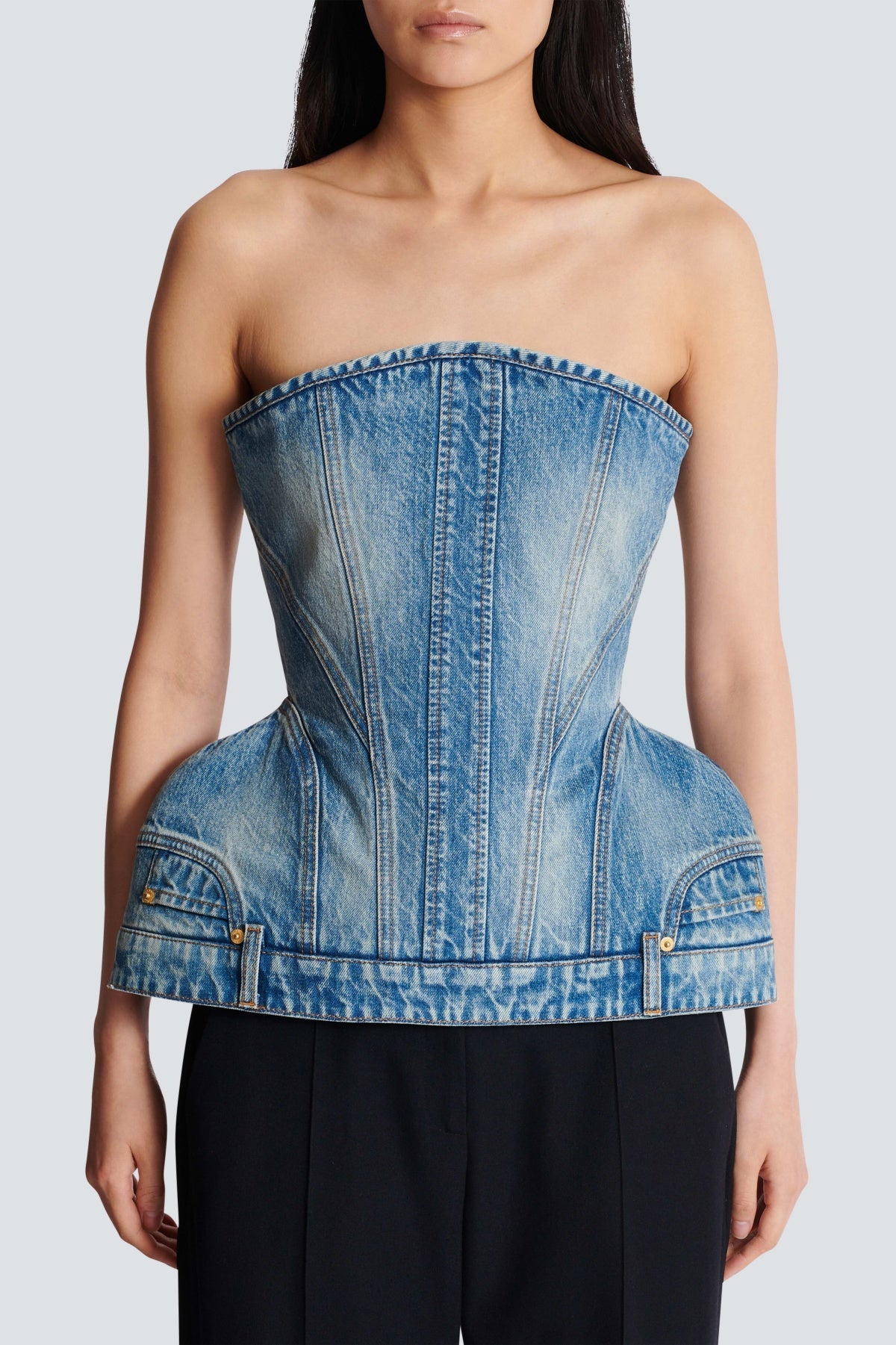 AUSTYN STRUCTURED DENIM BUSTIER
