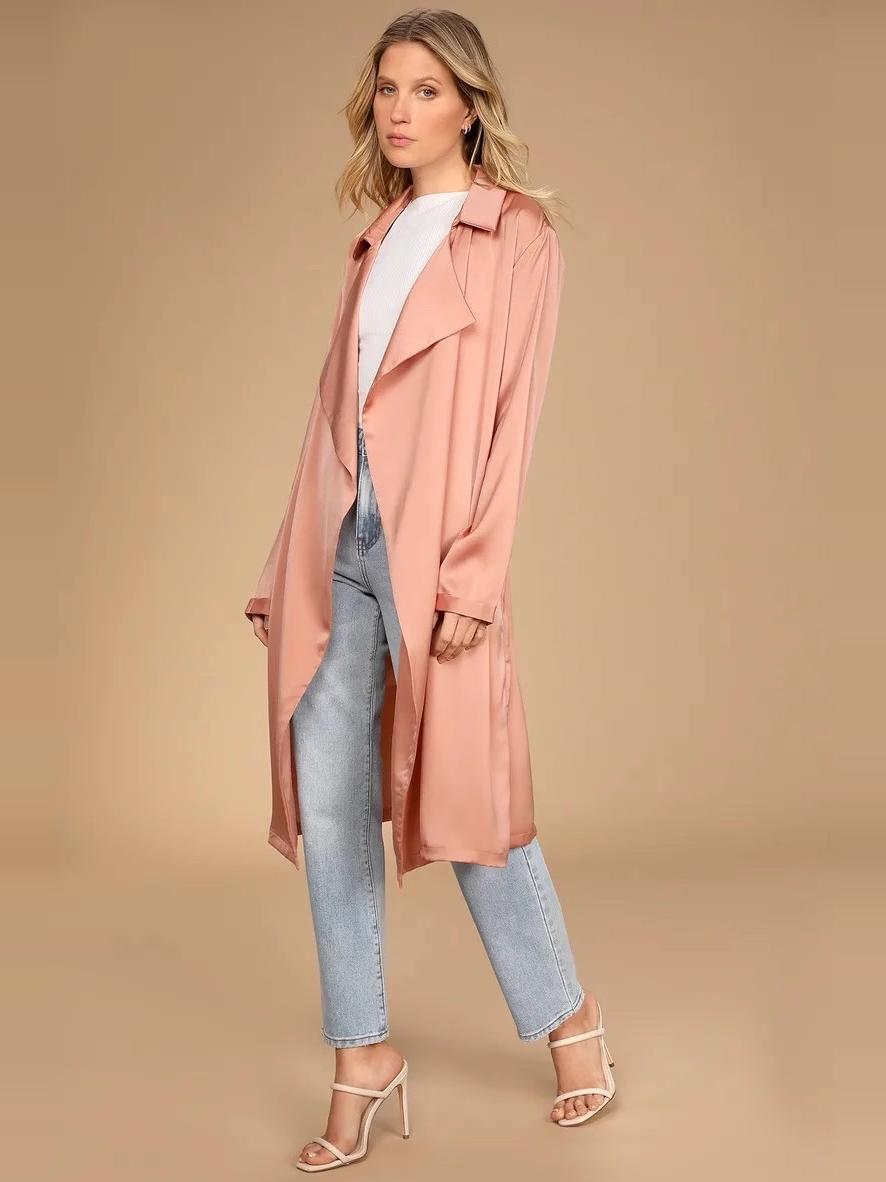 BLISSFUL BLUSH PINK TRENCH COAT