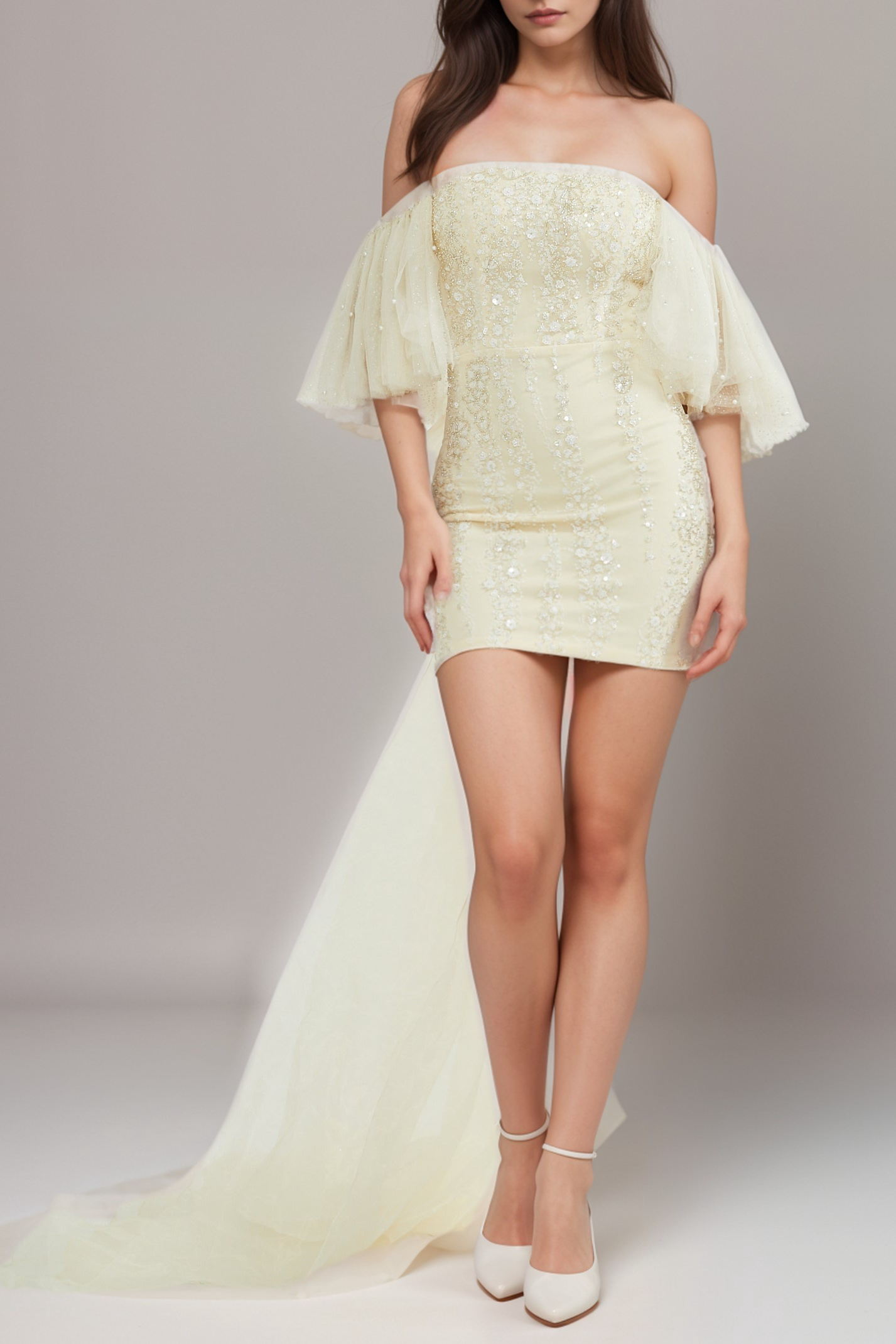 COLINE SEQUIN-EMBELLISHED MESH DRESS