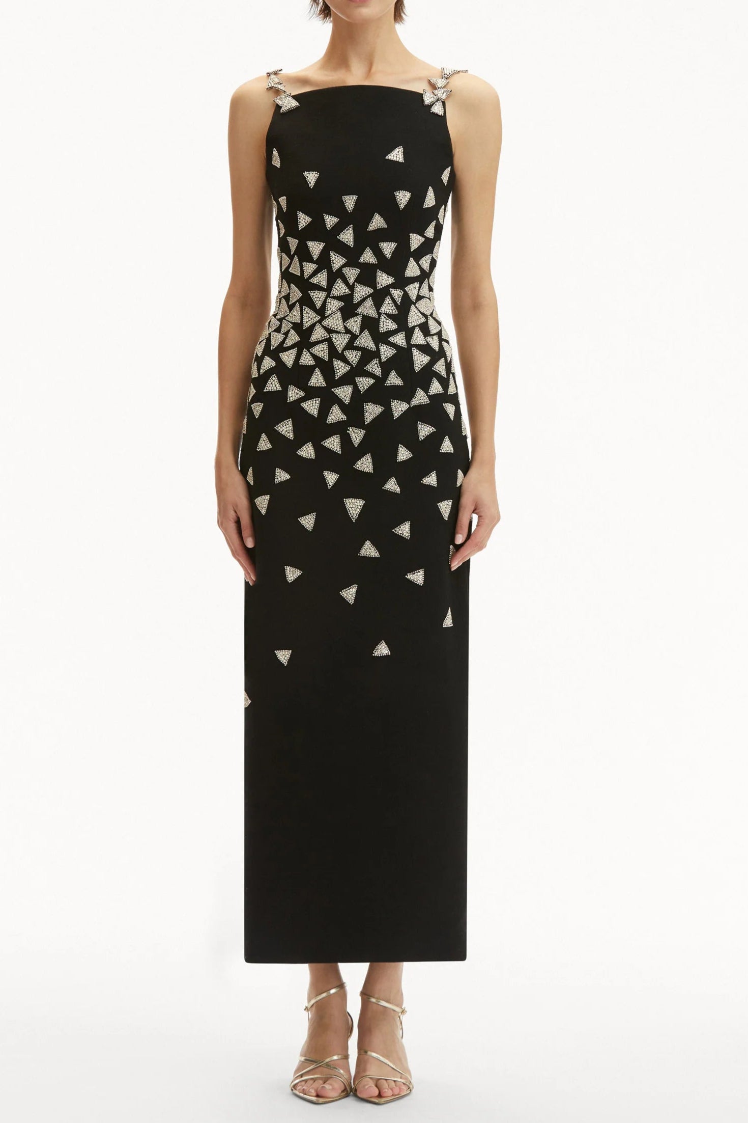 CRYSTAL TRIANGLE MAXI BANDAGE DRESS