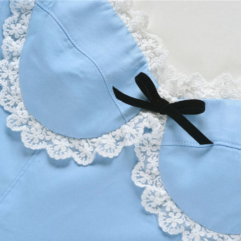 BLUE LACE SLIP MINI DRESS FOR PARTY
