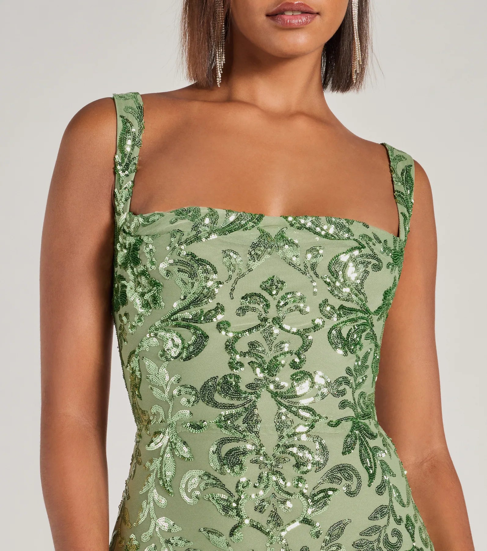 AUBREE LACE-UP SEQUIN COCKTAIL DRESS
