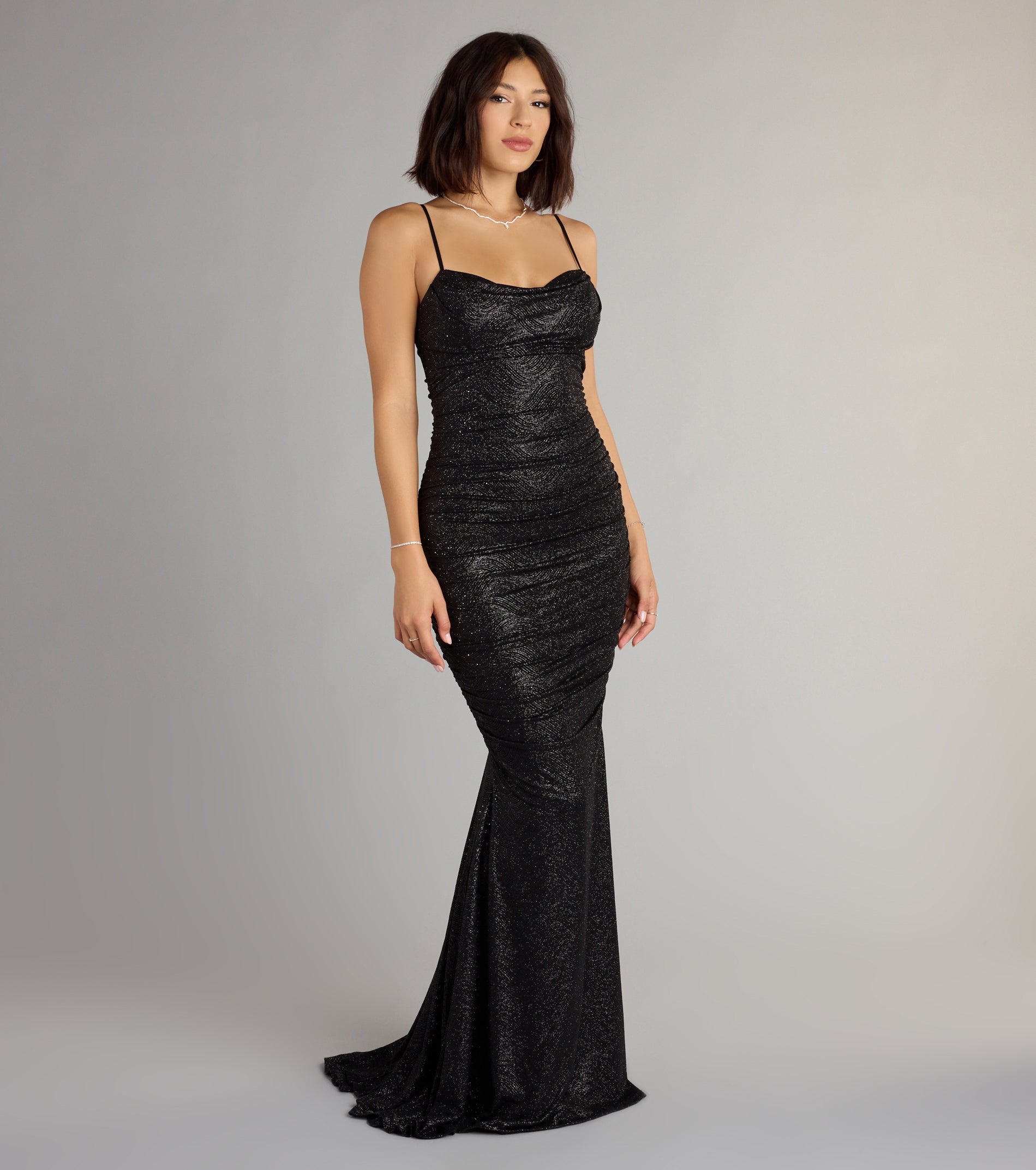 KRISTIN MERMAID SEQUIN MAXI DRESS BLACK
