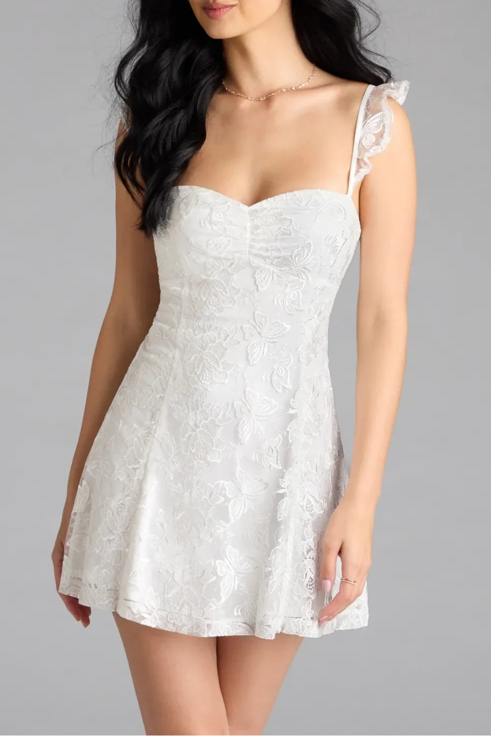 BUTTERFLY LACE-UP SKATER DRESS FOR PARTIES