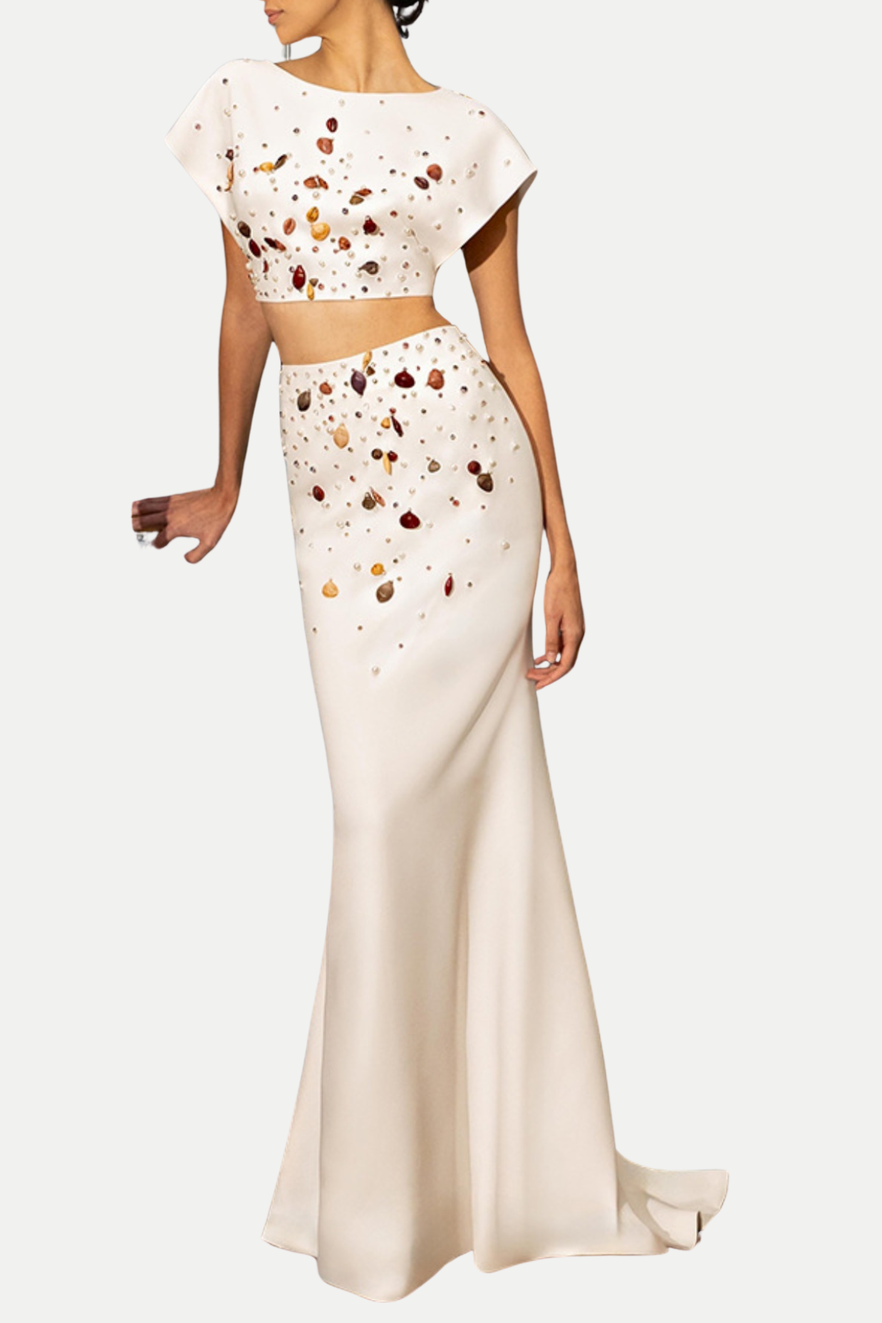 ELGINE SHELL EMBELLISHED TWO PIECE SET