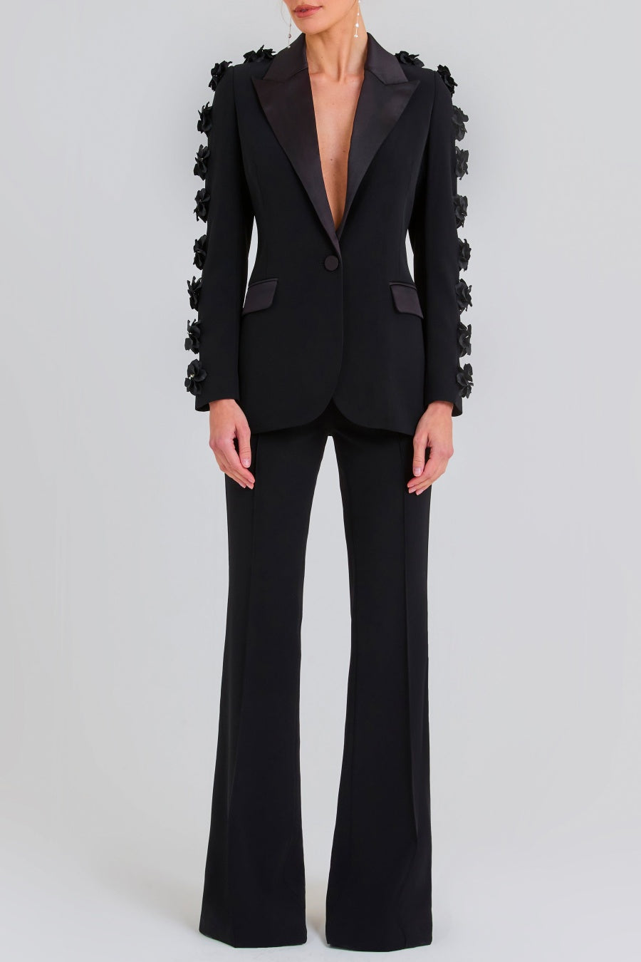 ELISE FLORAL EMBELLISHED BLAZER TWO PIECE SET
