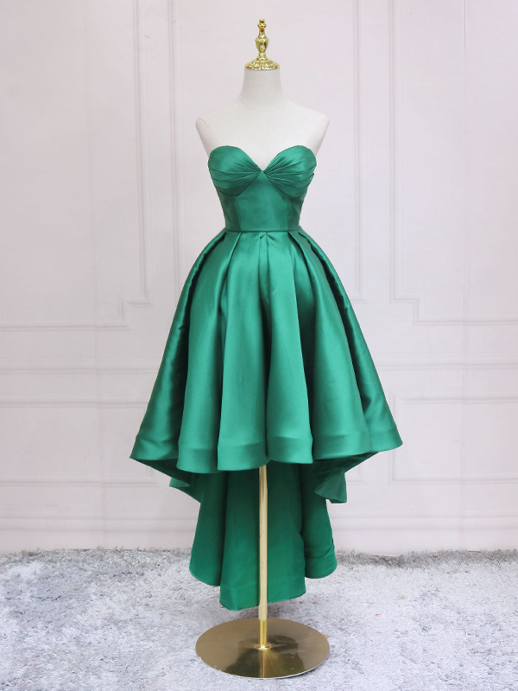 GREEN HIGH LOW PROM DRESS