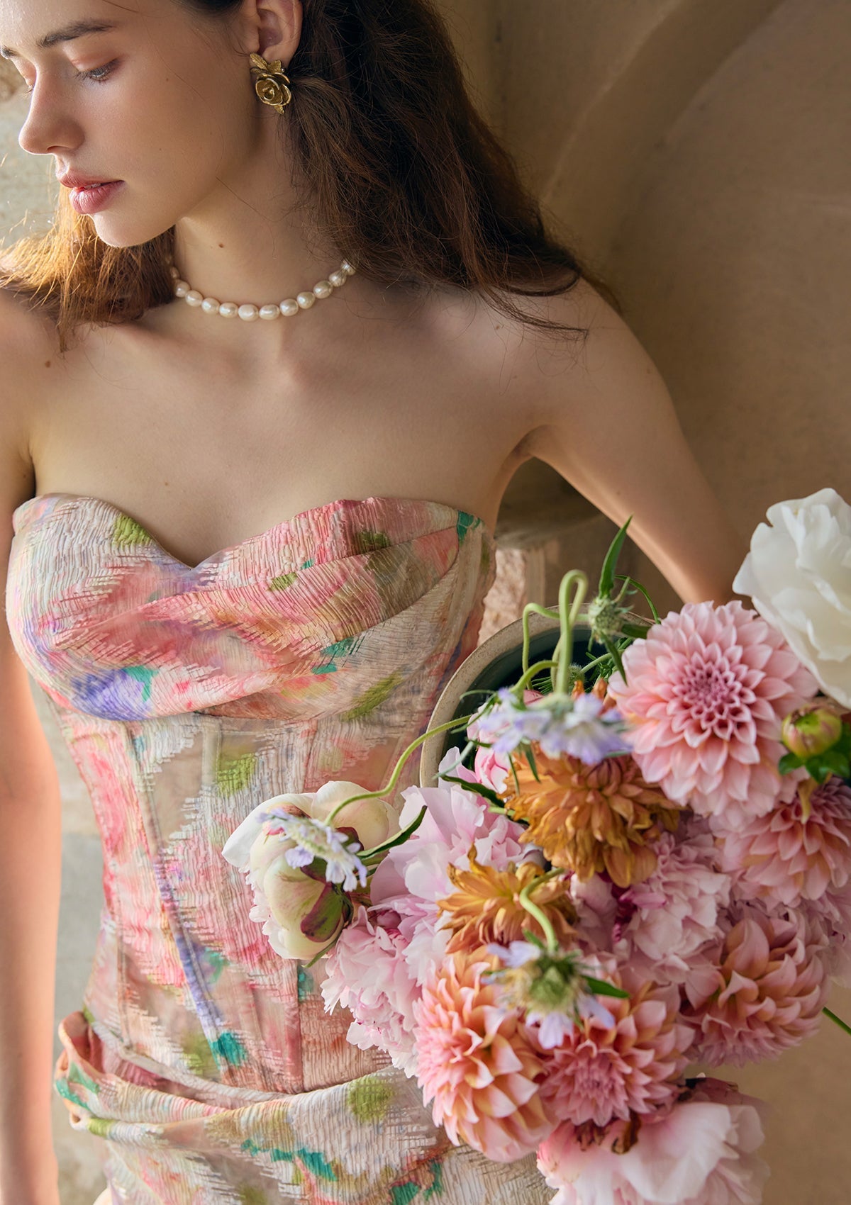 FLORAL MIRROR CORSET SKIRT SET - ROMANTIC DATE NIGHT