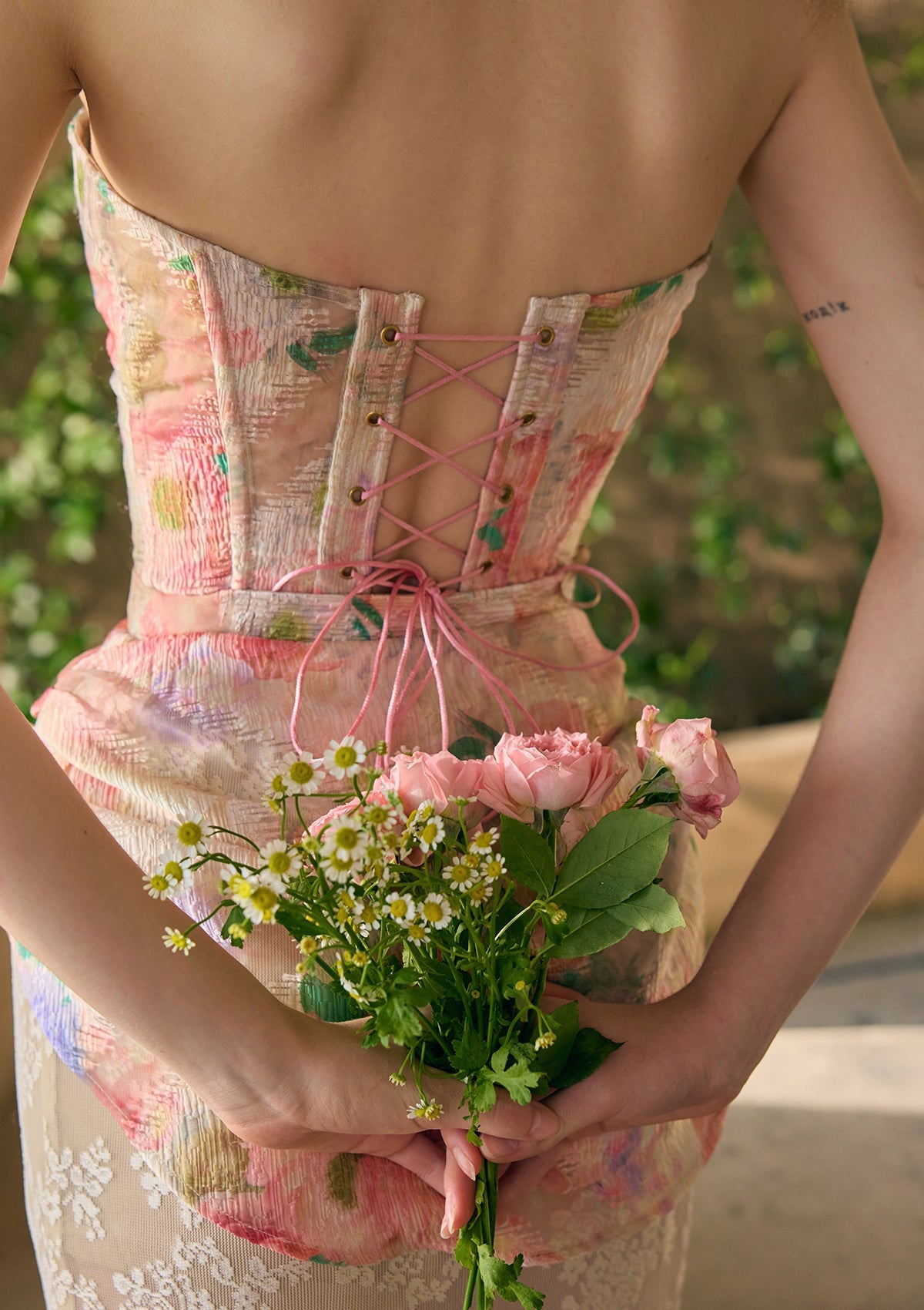 FLORAL MIRROR CORSET SKIRT SET - ROMANTIC DATE NIGHT