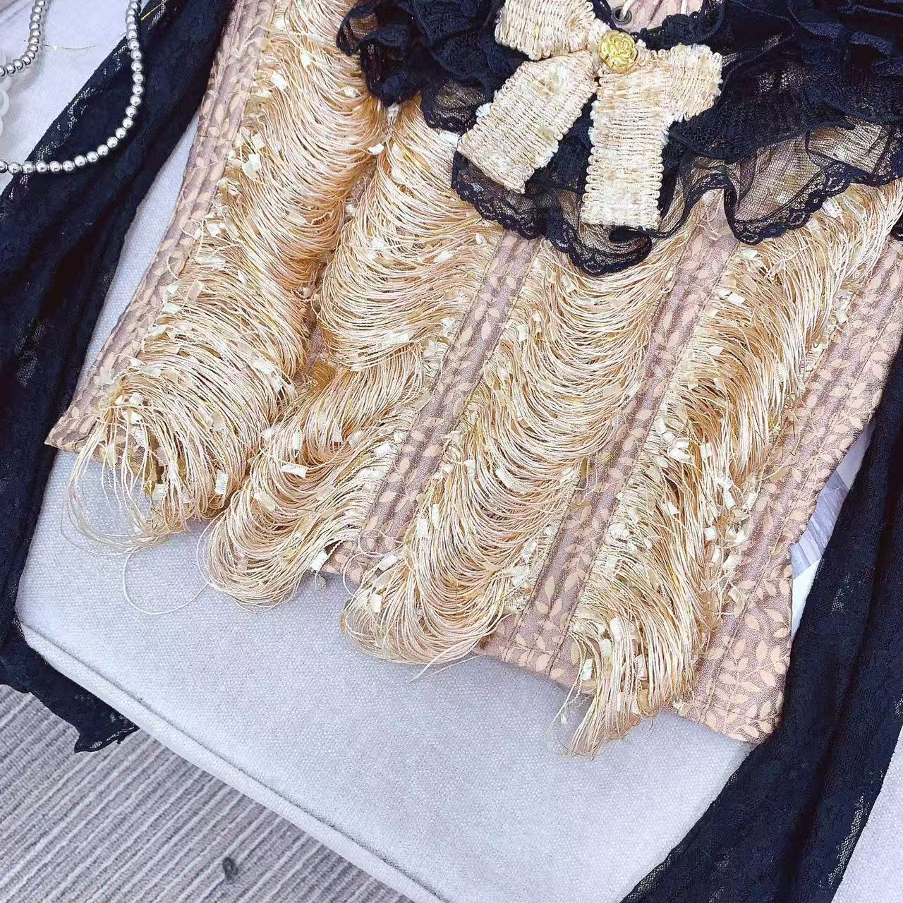 VINTAGE FISHBONE CORSET GOWN FOR ANNUAL MEETING