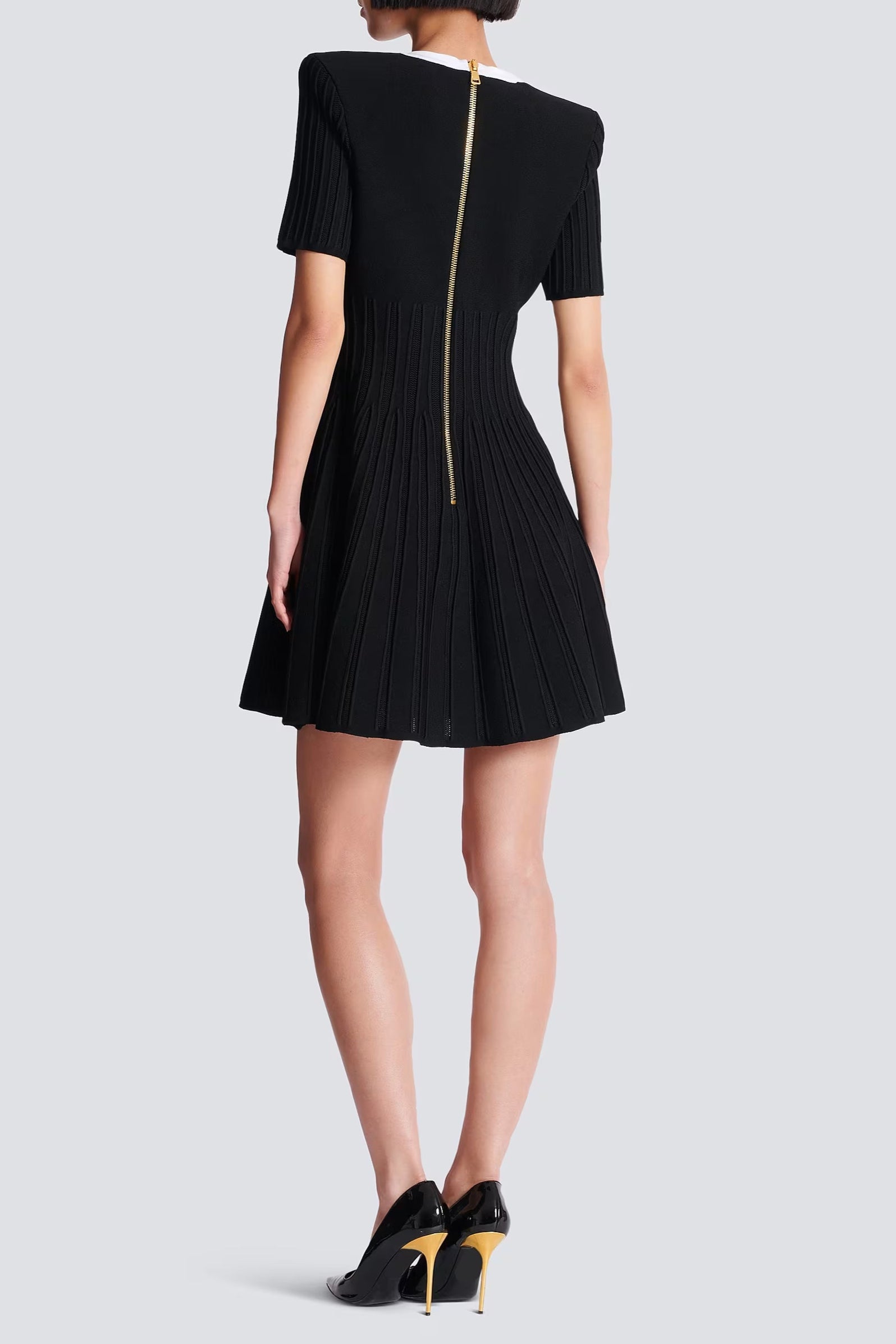 TWO-TONE A-LINE KNIT DRESS FOR WORK