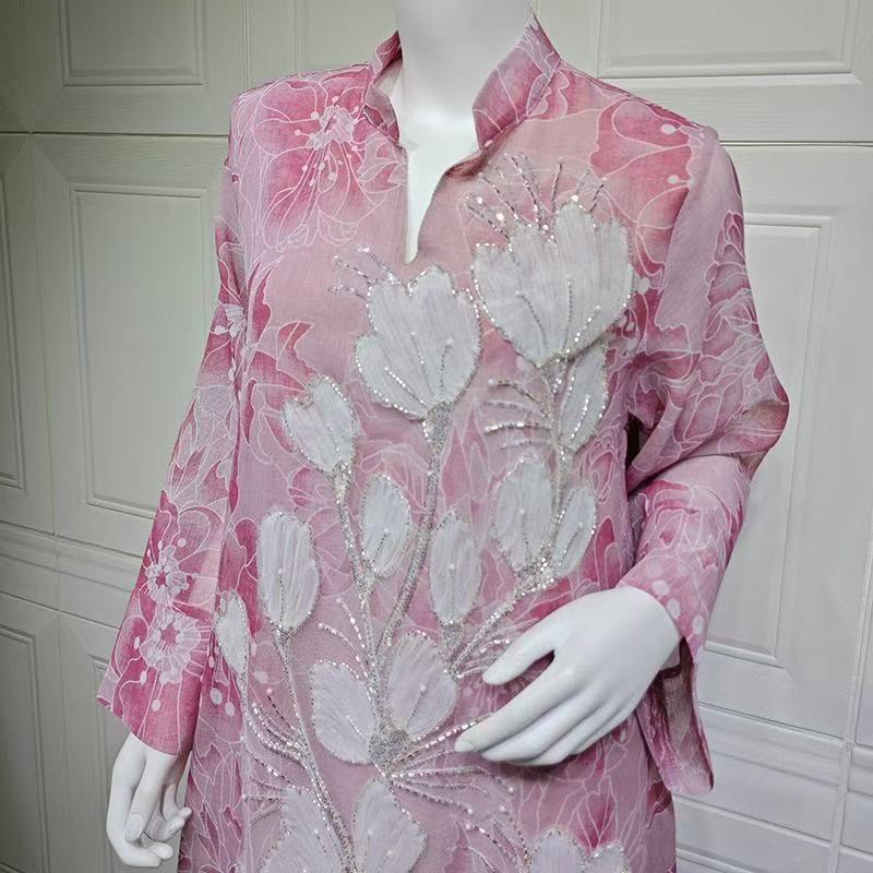 FLORAL EMBROIDERED ABAYA MAXI DRESS FOR EID