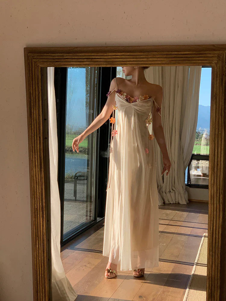 FARAH FLORAL MAXI DRESS IVORY - BOHO WEDDING GUEST