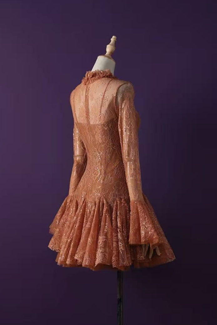 EMBROIDERED FLARED MINI DRESS FOR PARTY