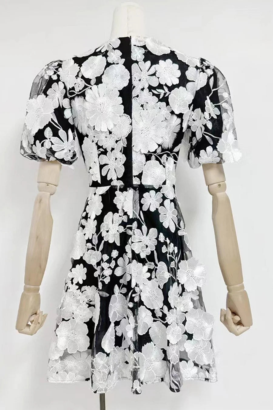 CHAYAN FLOWER EMBROIDERY MINI DRESS, PARTY