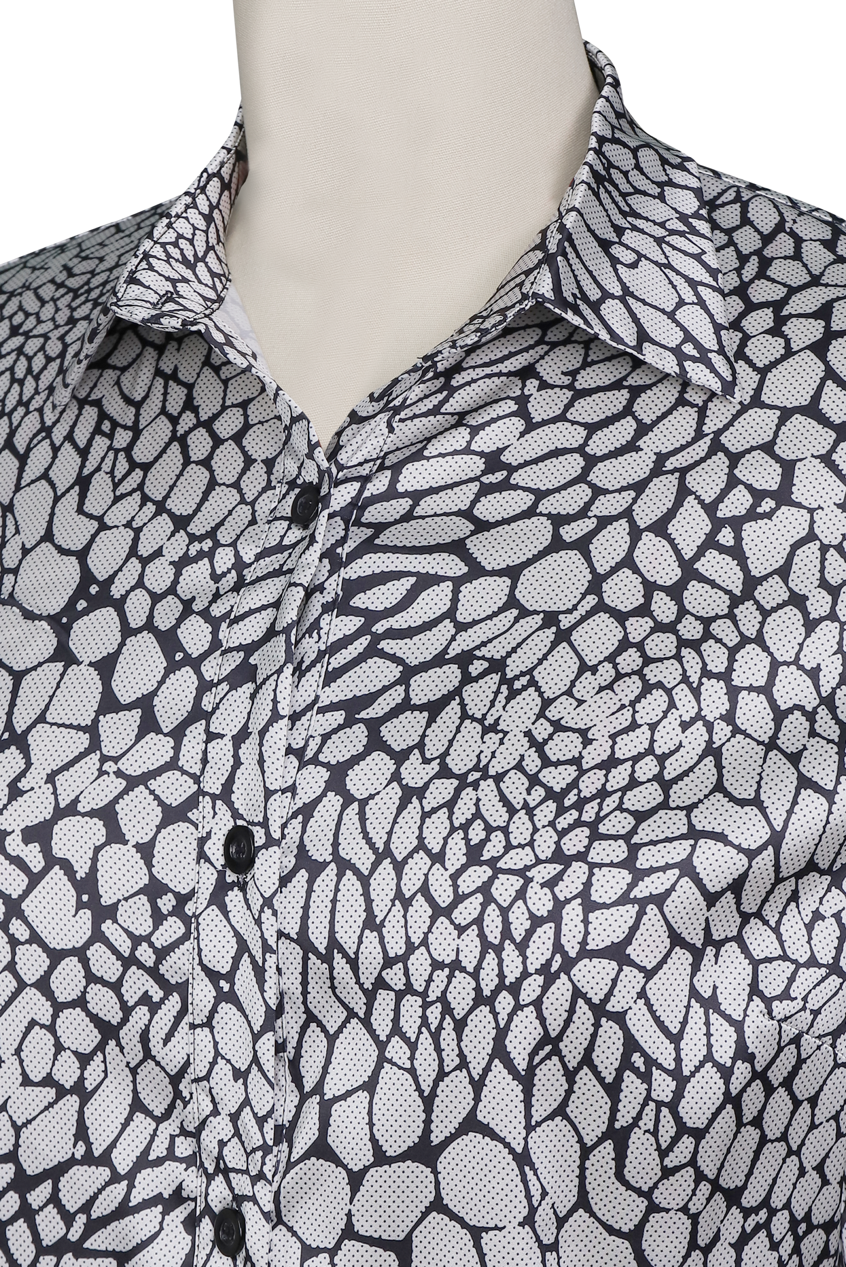 MODERN SATIN SNAKE PRINT BLOUSE, ELEGANT OFFICE WEAR