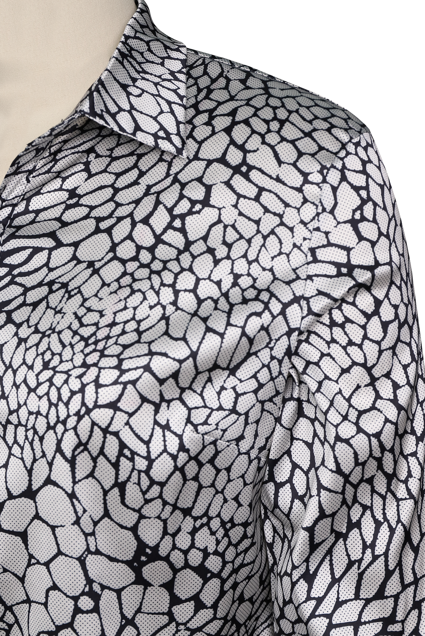 MODERN SATIN SNAKE PRINT BLOUSE, ELEGANT OFFICE WEAR