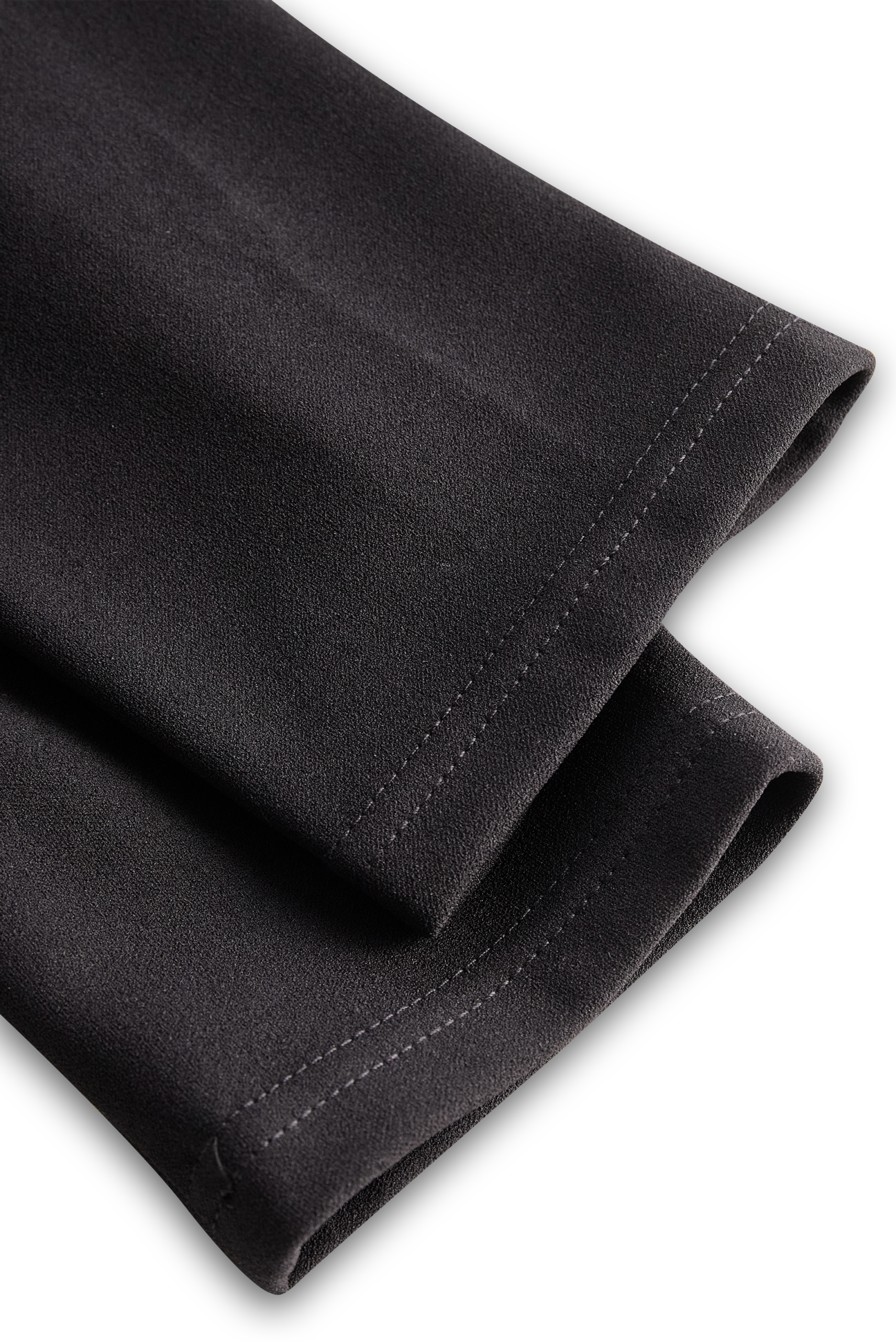 REFINED BLACK BELTED SHEATH DRESS, MANDARIN COLLAR