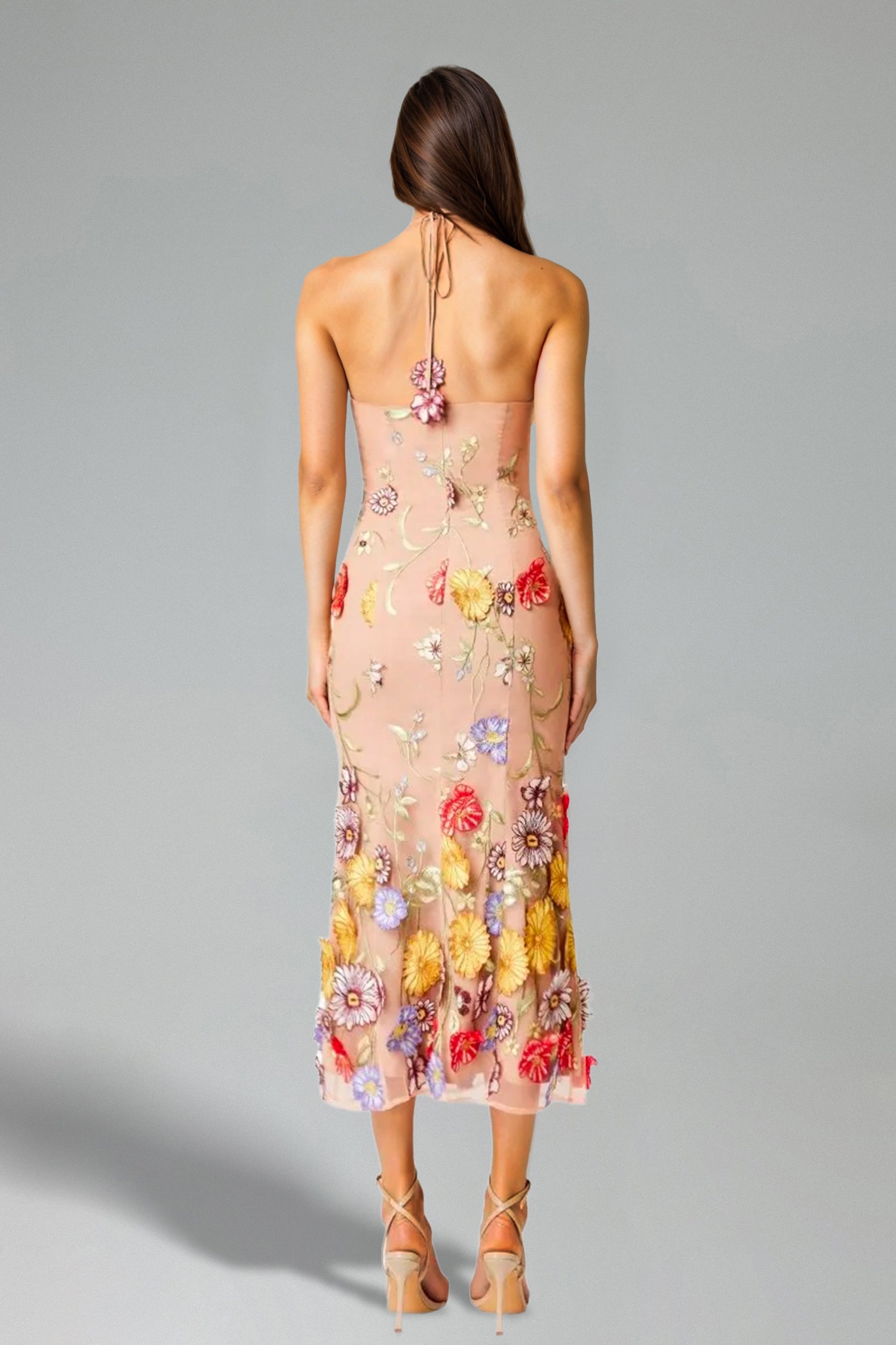 TESS FLOWERS SLING MIDI DRESS - BOHO SUMMER WEDDING GUEST