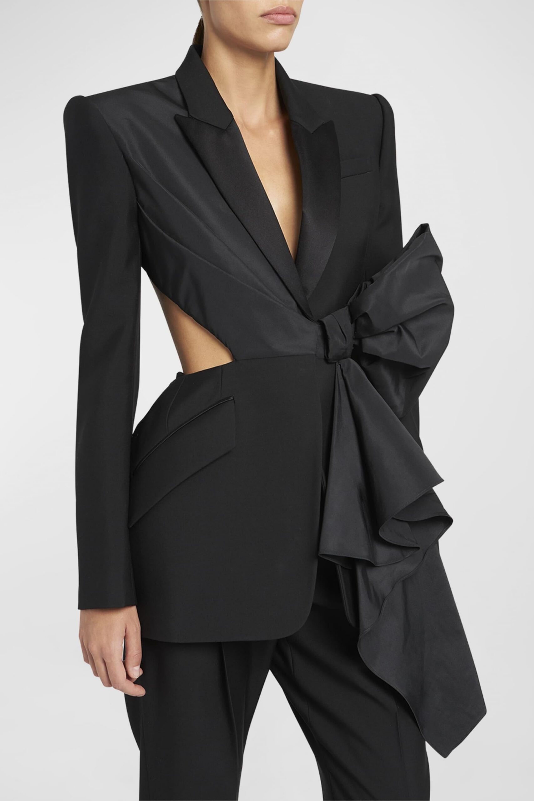 LAYLAS CUT-OUT BOW BLAZER, OFFICE PARTY