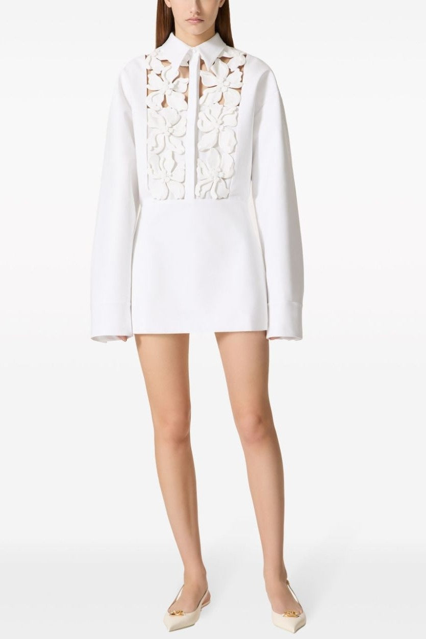 FLORAL CUTOUT SHIRTDRESS, LONG SLEEVE, WEDDING GUEST