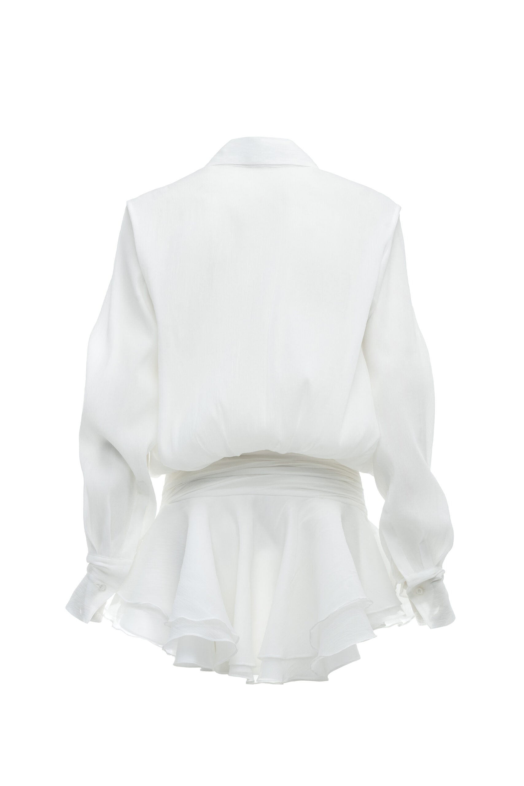 EMBER RUFFLE MINI DRESS - WHITE WEDDING GUEST