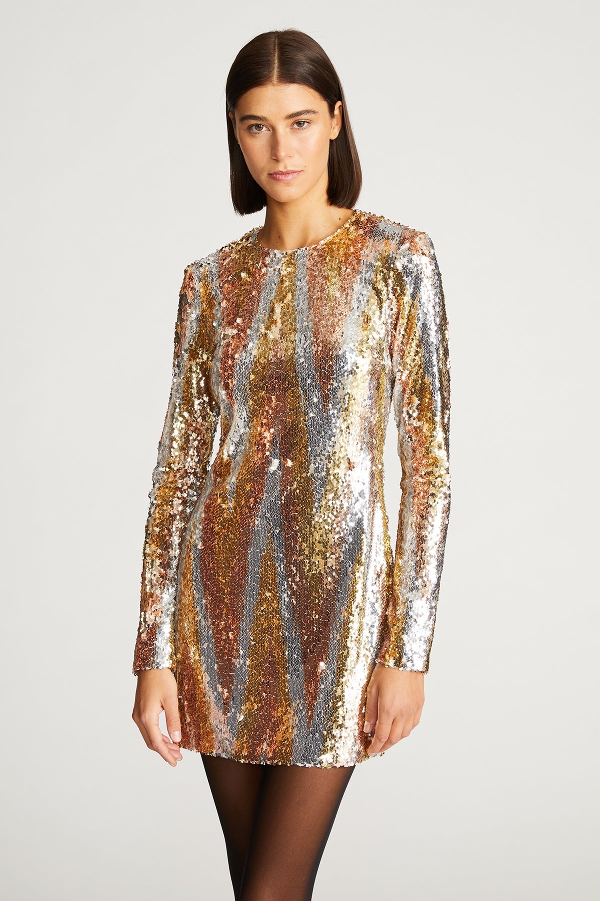 CHEVRON SEQUIN MINI PARTY DRESS