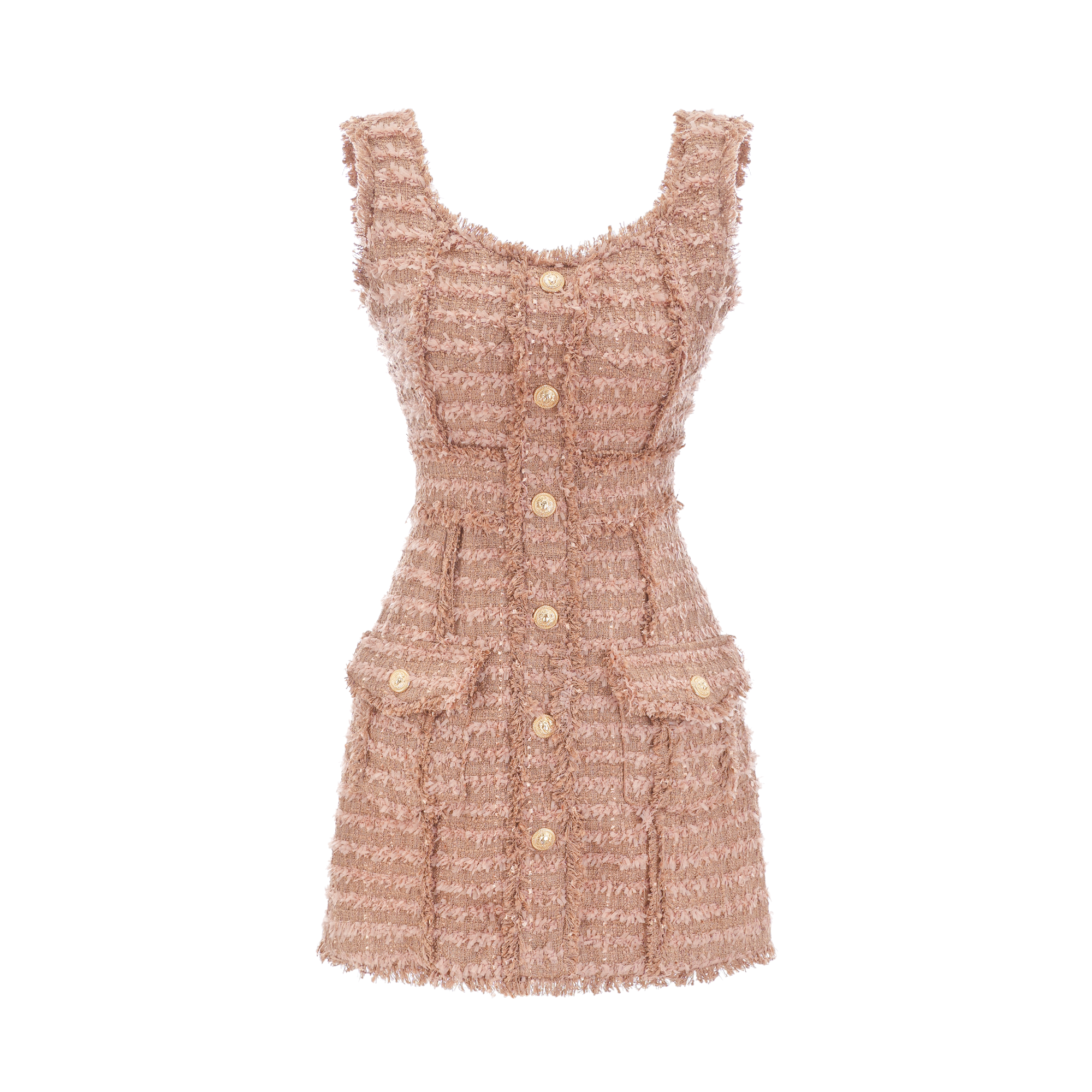 LIANE TWEED DRESS, BUTTON-FRONT, OFFICE WEAR