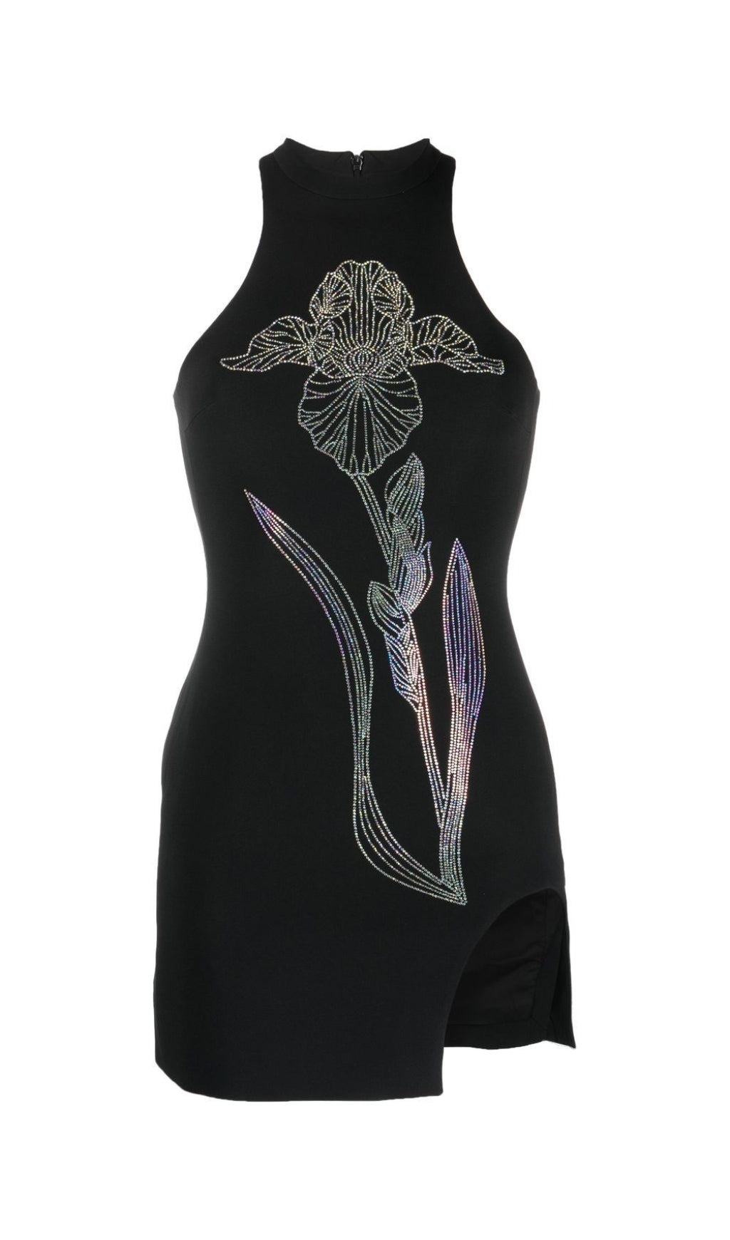 CRYSTAL MINI DRESS FOR EVENING PARTIES