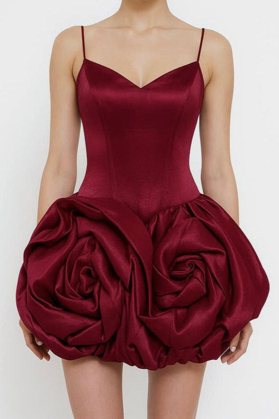 DOREEN 3D FLOWER BUD MINI DRESS FOR PARTY