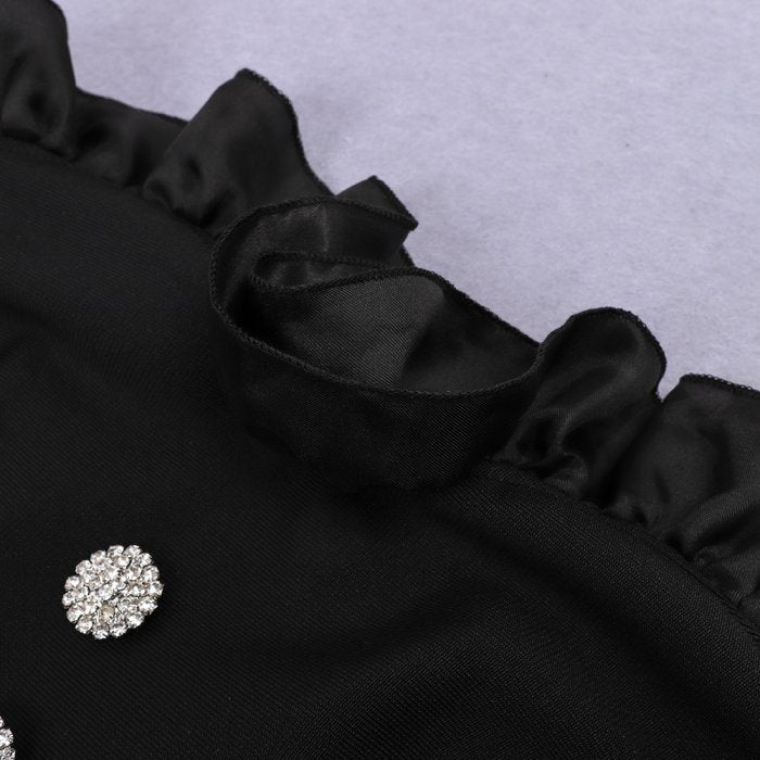 BLACK STRAPLESS TAIL MAXI DRESS, EVENING