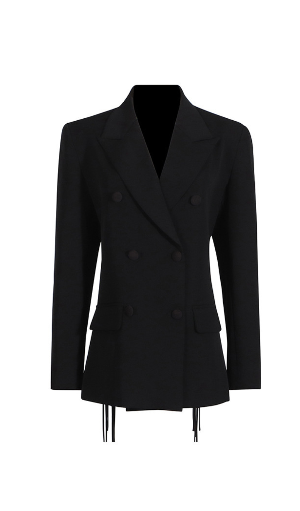 BLACK BACKLESS FRINGE BLAZER, PARTY HOLLOW VENUE