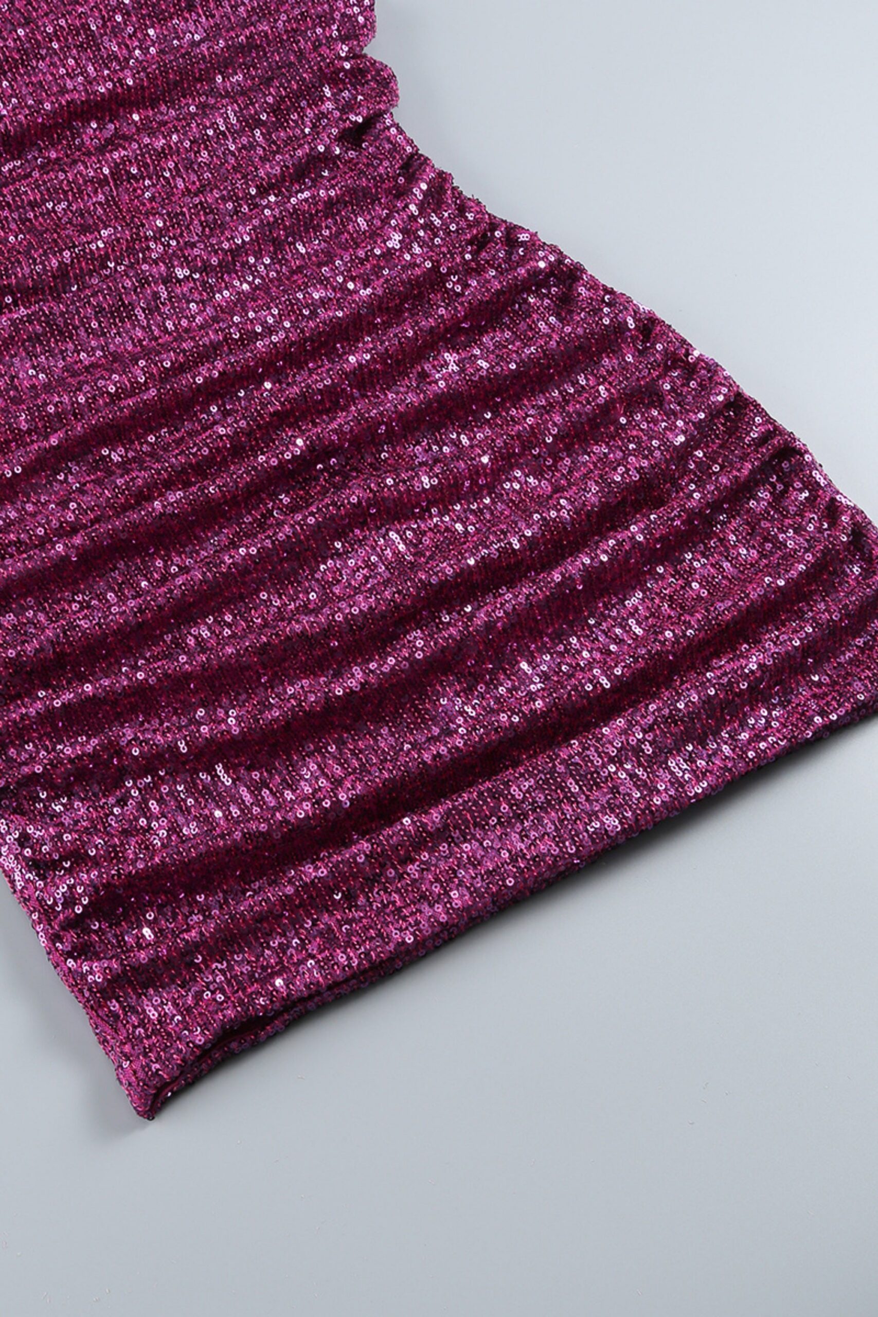 BANDAGE BOW SEQUIN PURPLE MINI DRESS