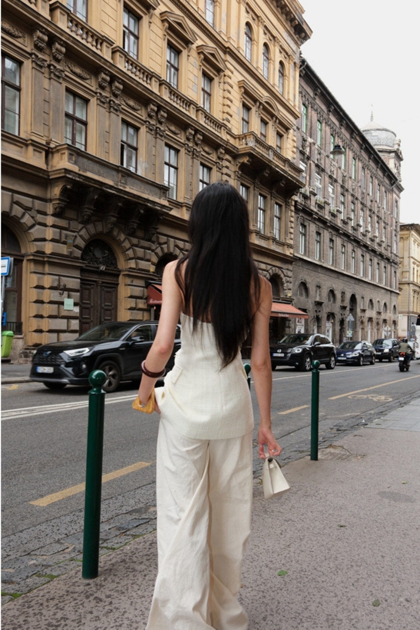 WOMEN'S WHITE FLOWER BUCKLE SET SUIT WEDDING