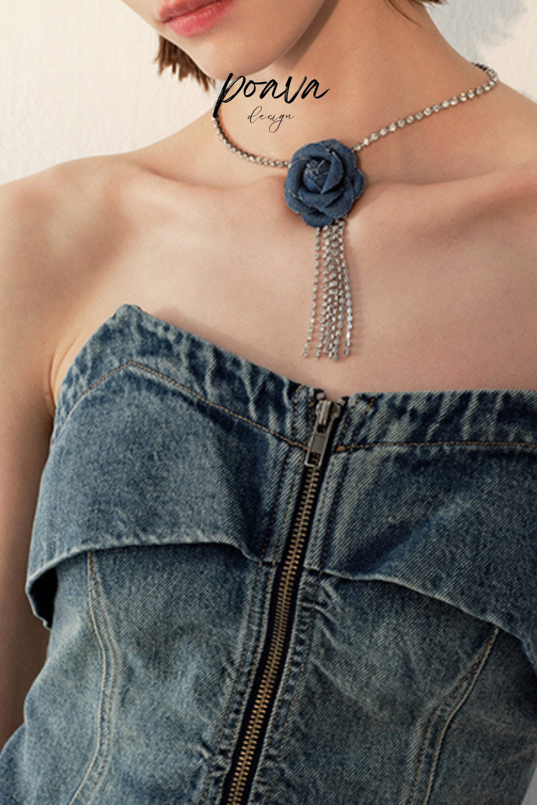 DIAMOND FLOWER NECKLACE FOR WEDDING PARTY GIFT