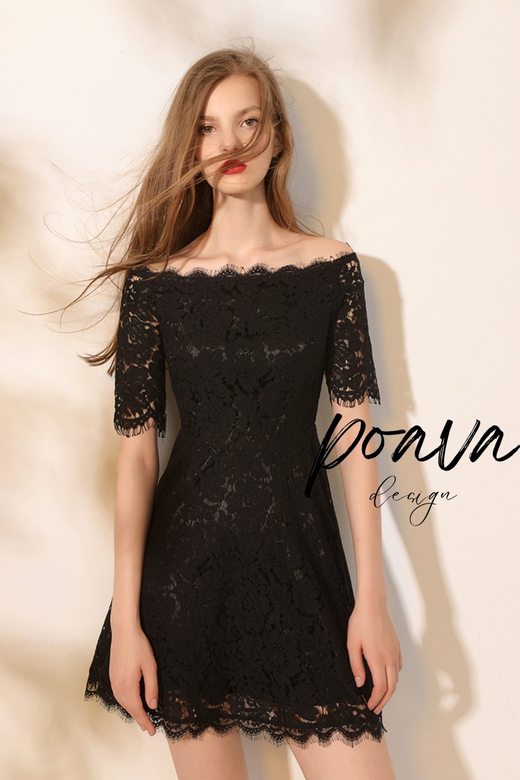 HEPBURN LACE MINI DRESS BLACK COCKTAIL PARTY