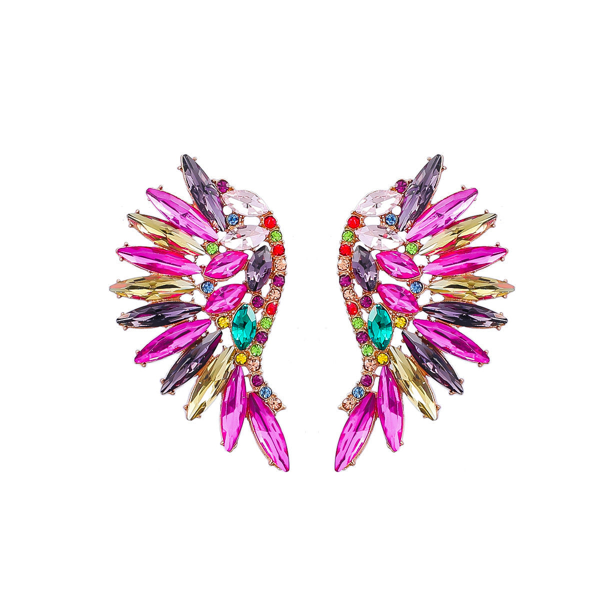RAINBOW CRYSTAL DROP EARRINGS FOR PARTY