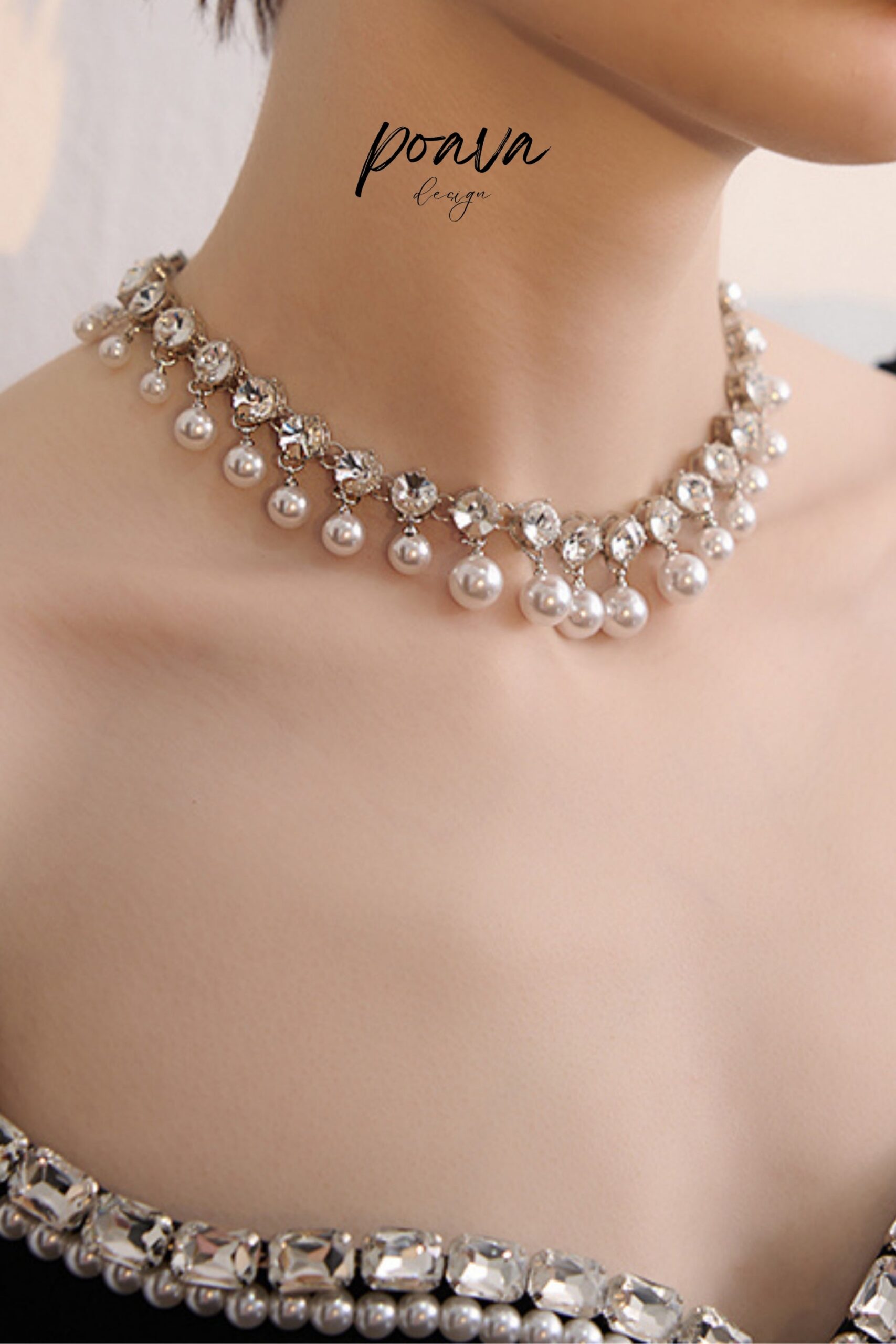 CRYSTAL & PEARL NECKLACE FOR WEDDING PARTY